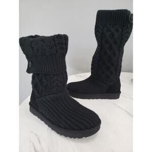 NEW‎ WITHOUT BOX - UGG Women's Classic Cardi Cabled Knit Black Size 8